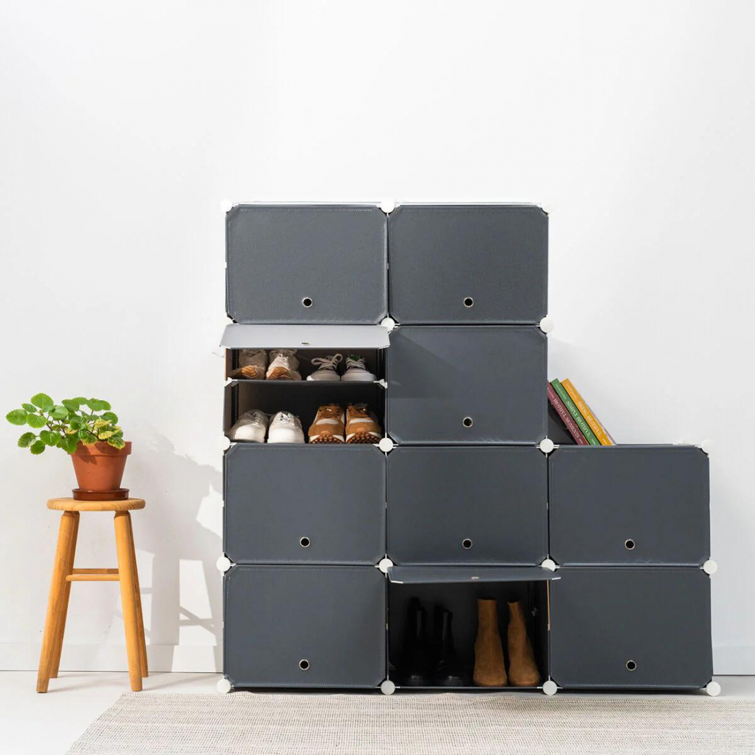 Modular Shoe Cabinet 36 pairs Grey