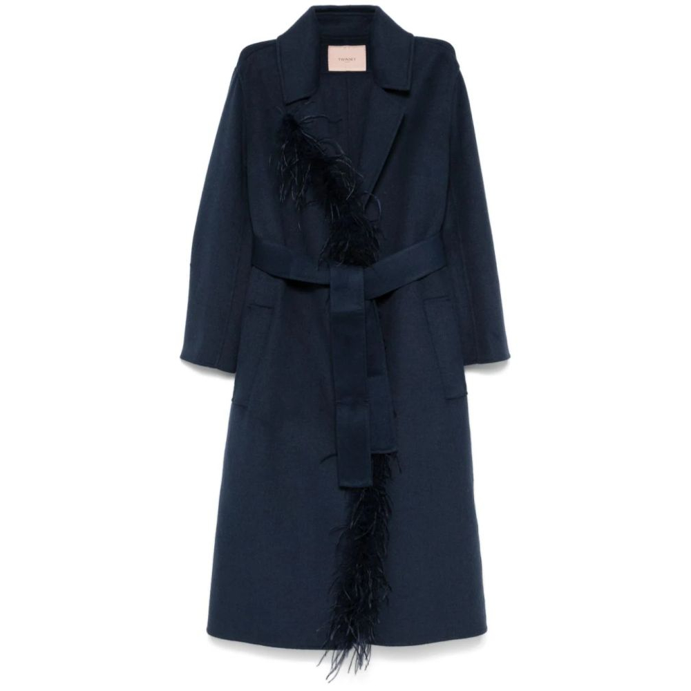 Women's 'Feather-Trim Belted' Coat