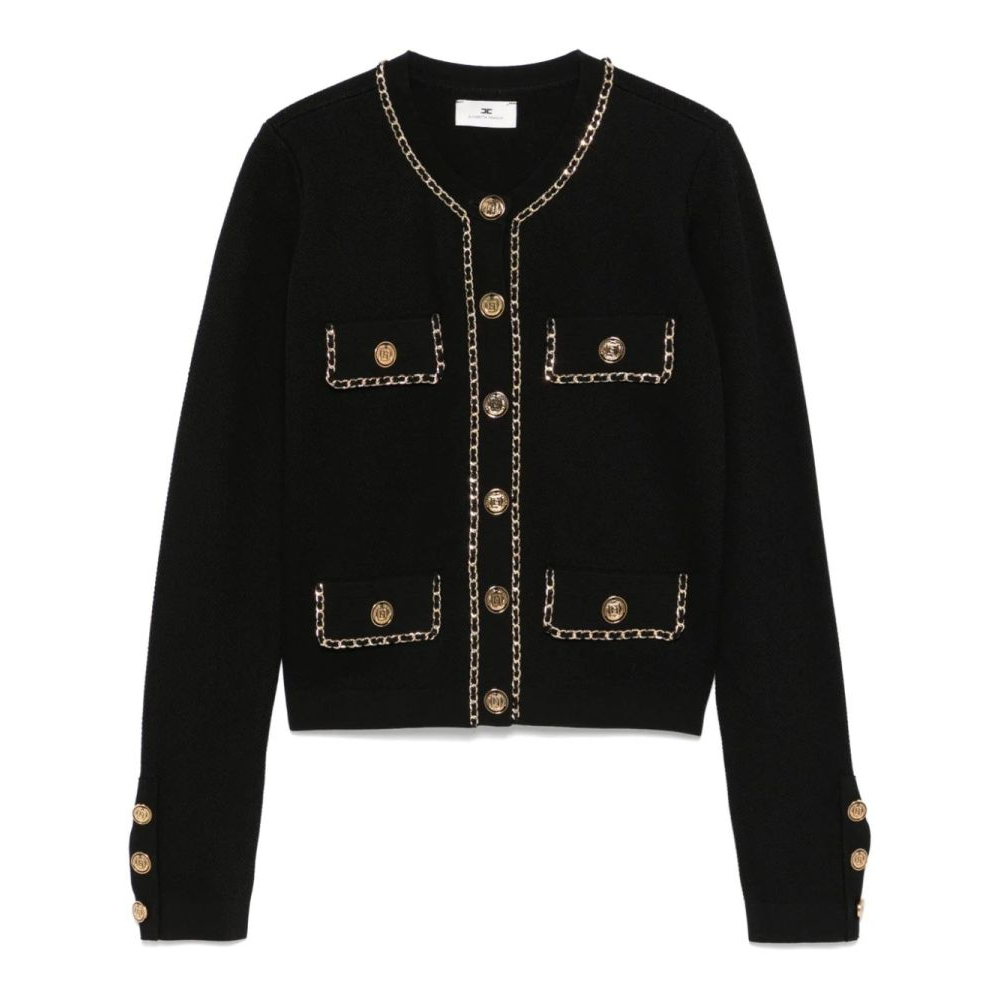 Women's 'Chain-Detail Cropped' Cardigan