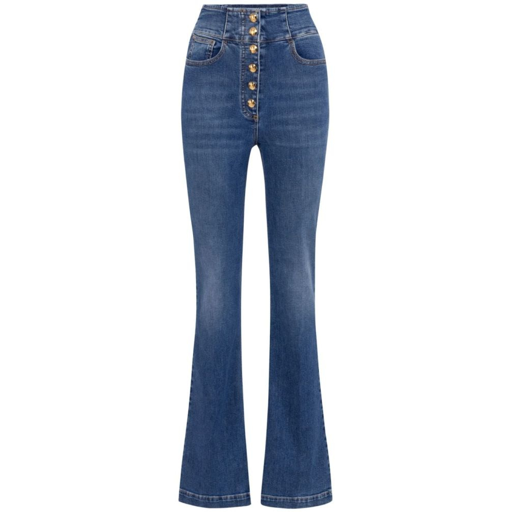 Women's 'Press-Stud Placket Bell-Bottom' Jeans