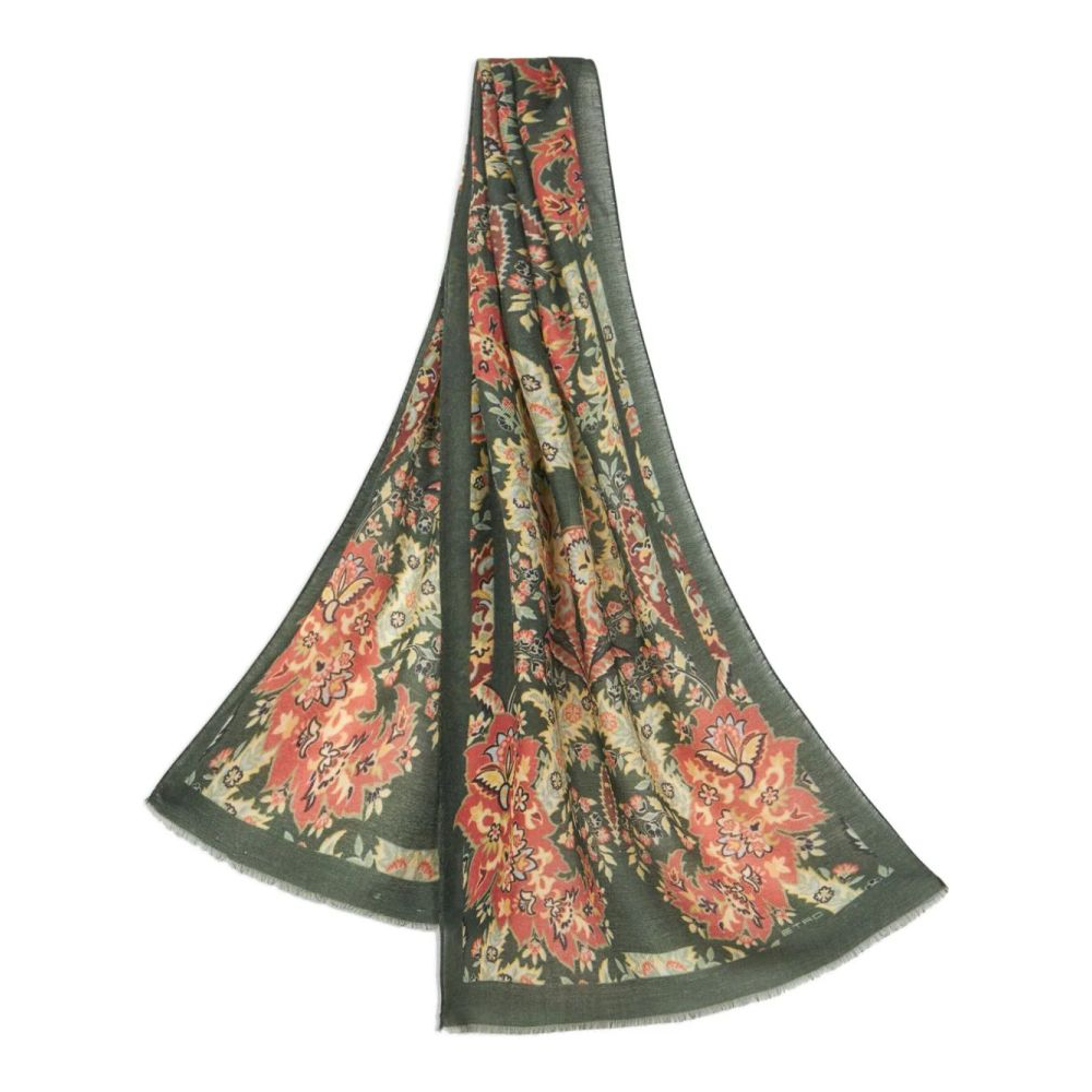 Women's 'Paisley-Print Fringed' Scarf