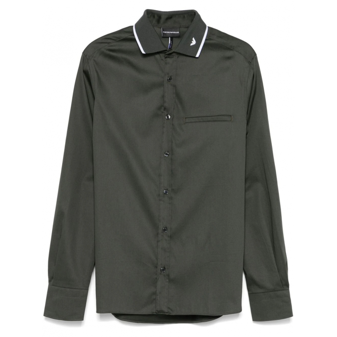 Men's 'Contrasting Ribbed-Collar' Shirt