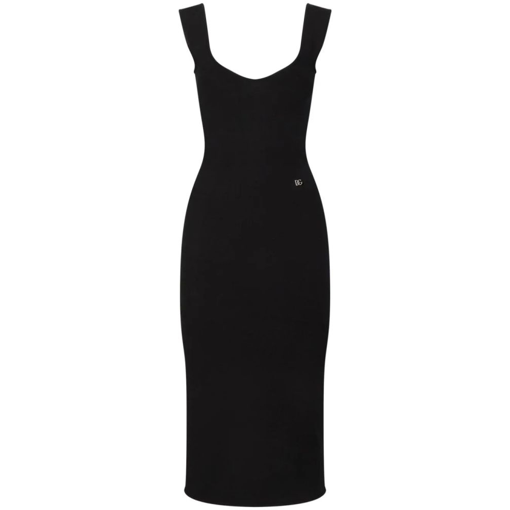 'Layered-Neck' Midi Kleid für Damen