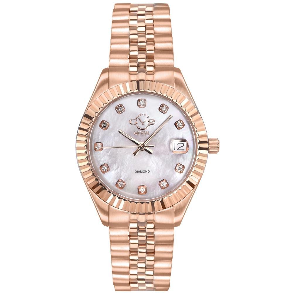 GV2 Naples Women's Silver Dial Rose Gold Watch