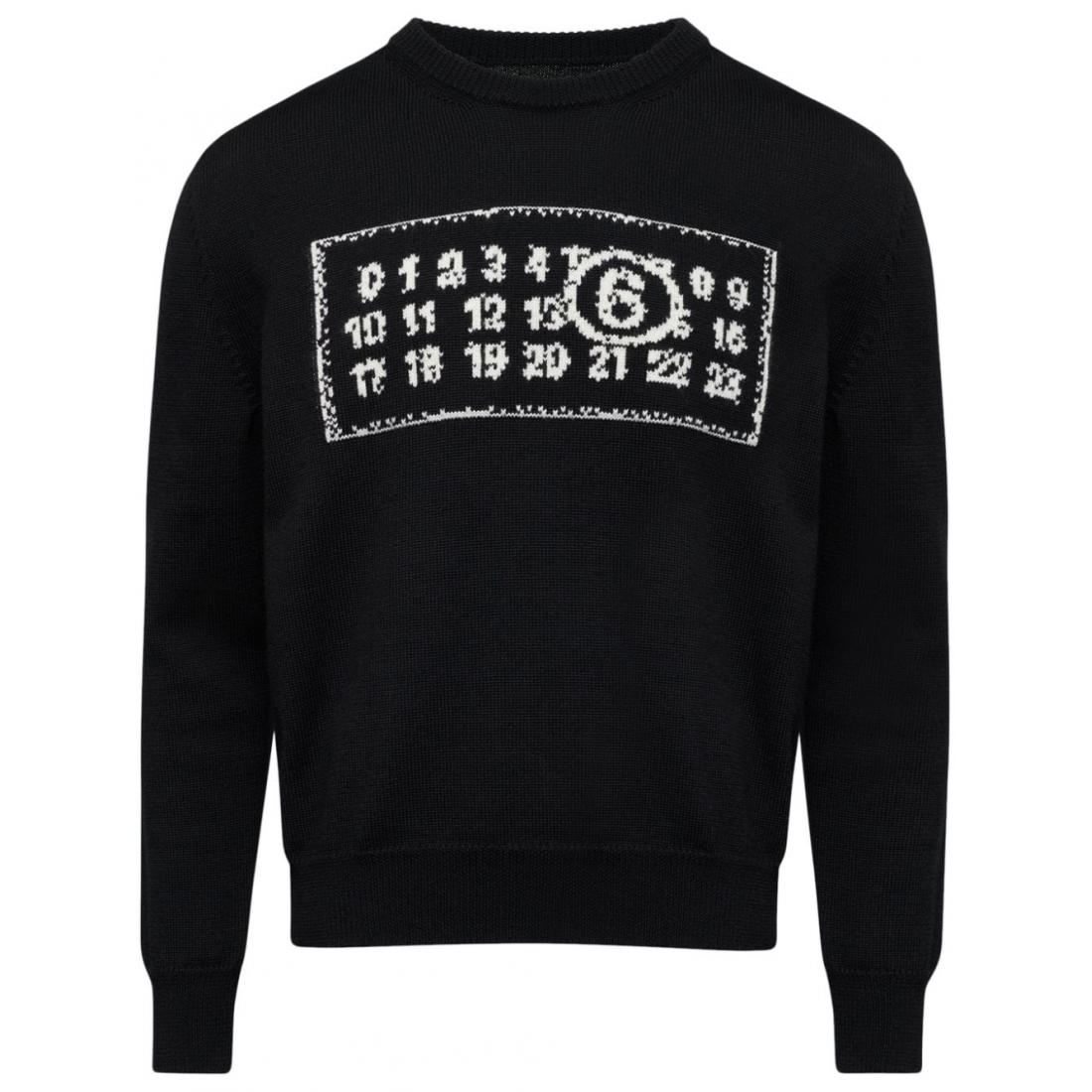 Men's 'Numbers-Motif Crew-Neck' Sweater