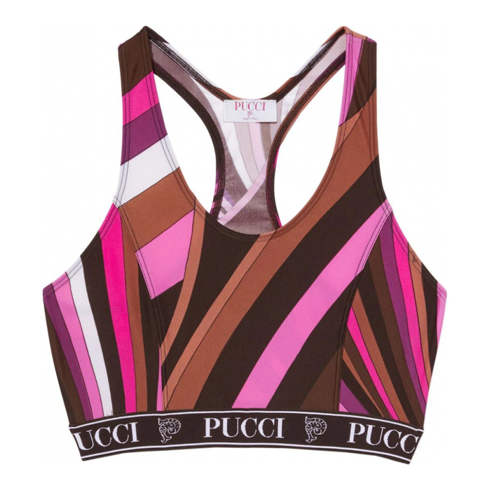 'Abstract-Print' Crop Top für Damen