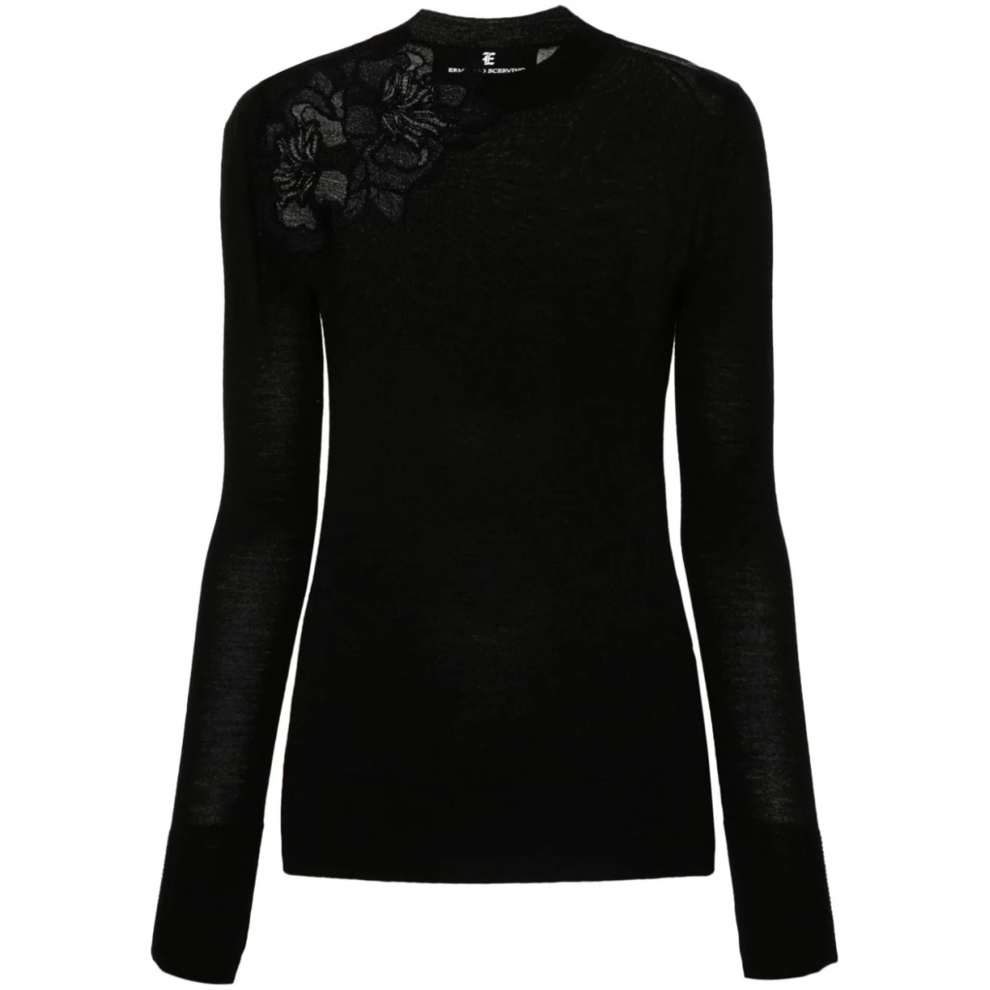 'Floral-Lace Appliqué' Pullover für Damen