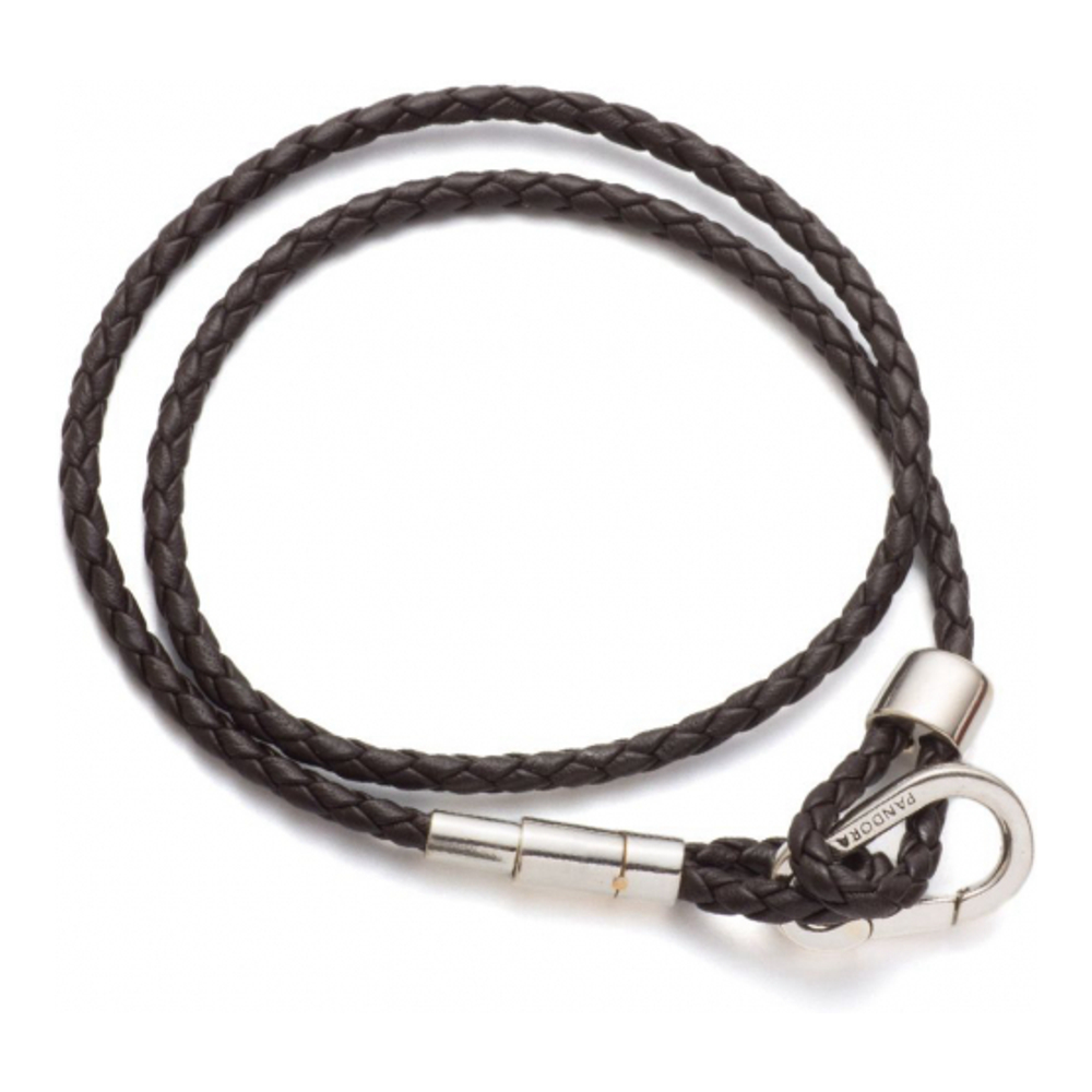 'Moments Brown Braided Double Leather' Armband für Damen