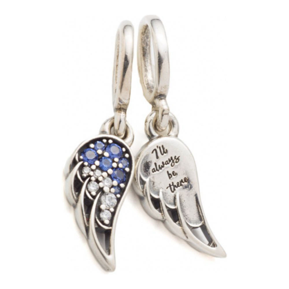 Women's 'Sparkling Splittable Angel Wings Dangle' Charm