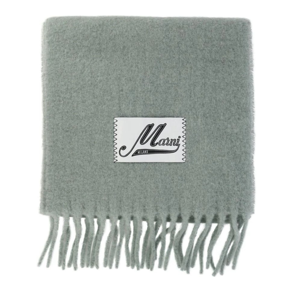 Women's 'Logo-Patch' Wool Scarf