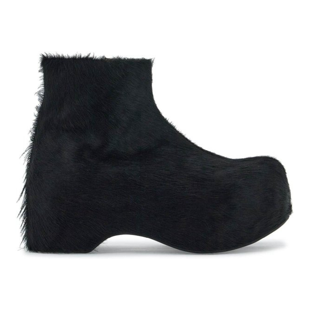 Women's 'Long-Haired Chunky' Ankle Boots