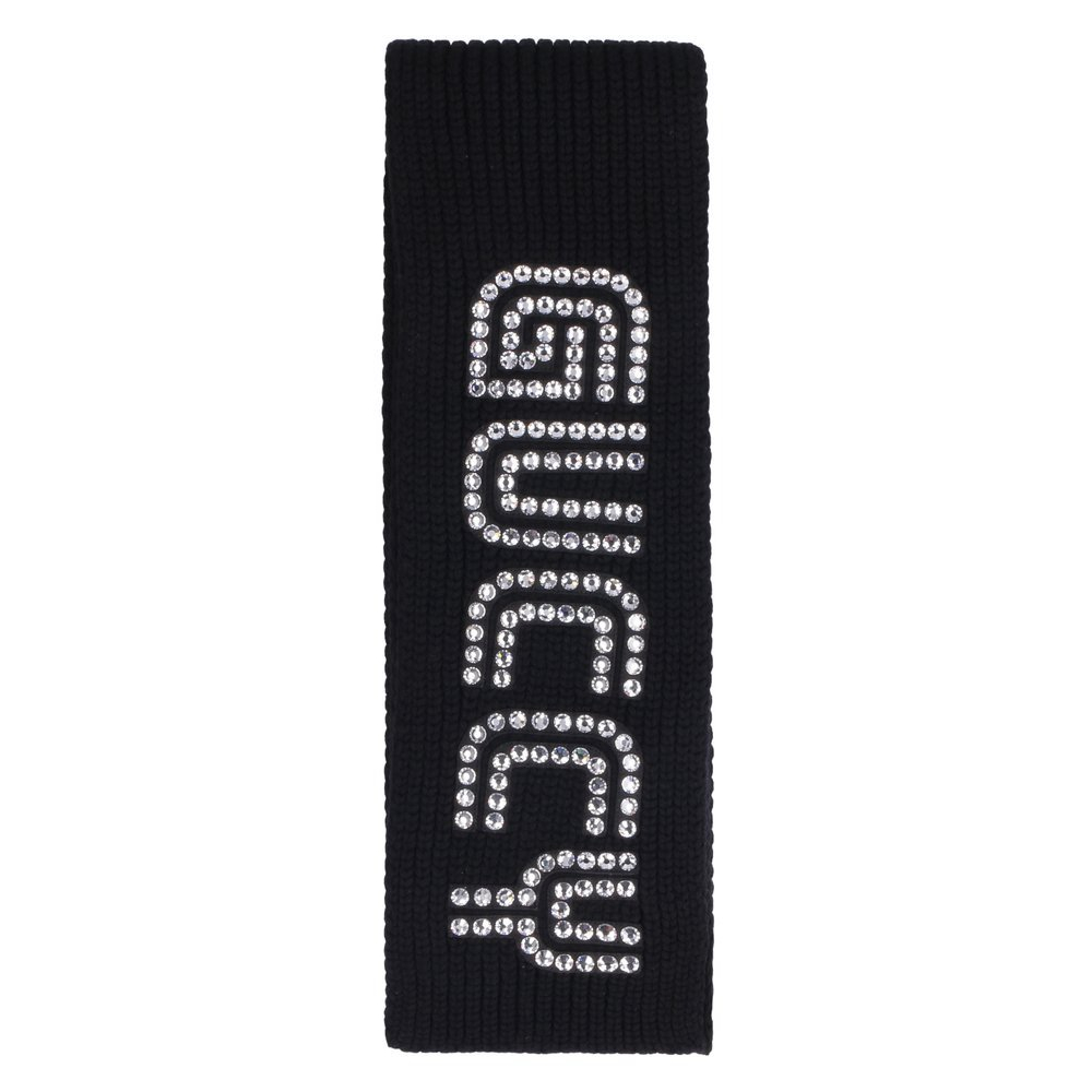 Women's 'Logo Embellished Knit' Wool Scarf