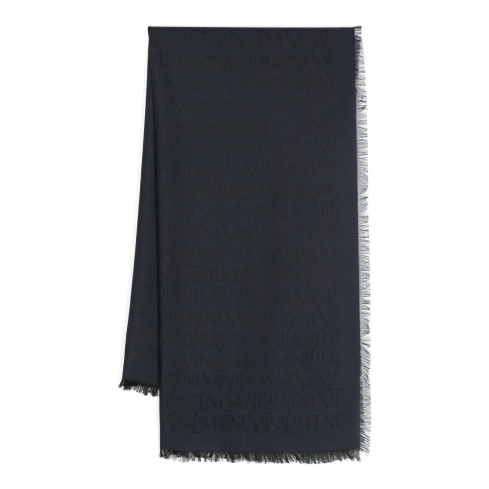 Men's 'Logo-Jacquard' Wool Scarf