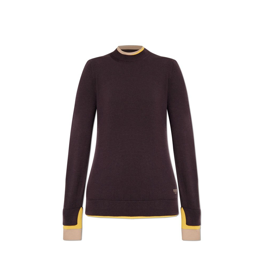 Women's 'Logo Jacquard Layered-Trim' Sweater