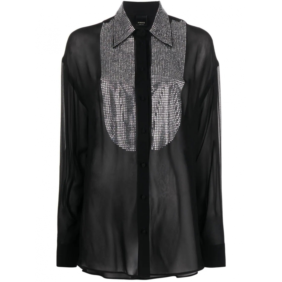 Chemise 'Rhinestone-Embellished Georgette' pour Femmes