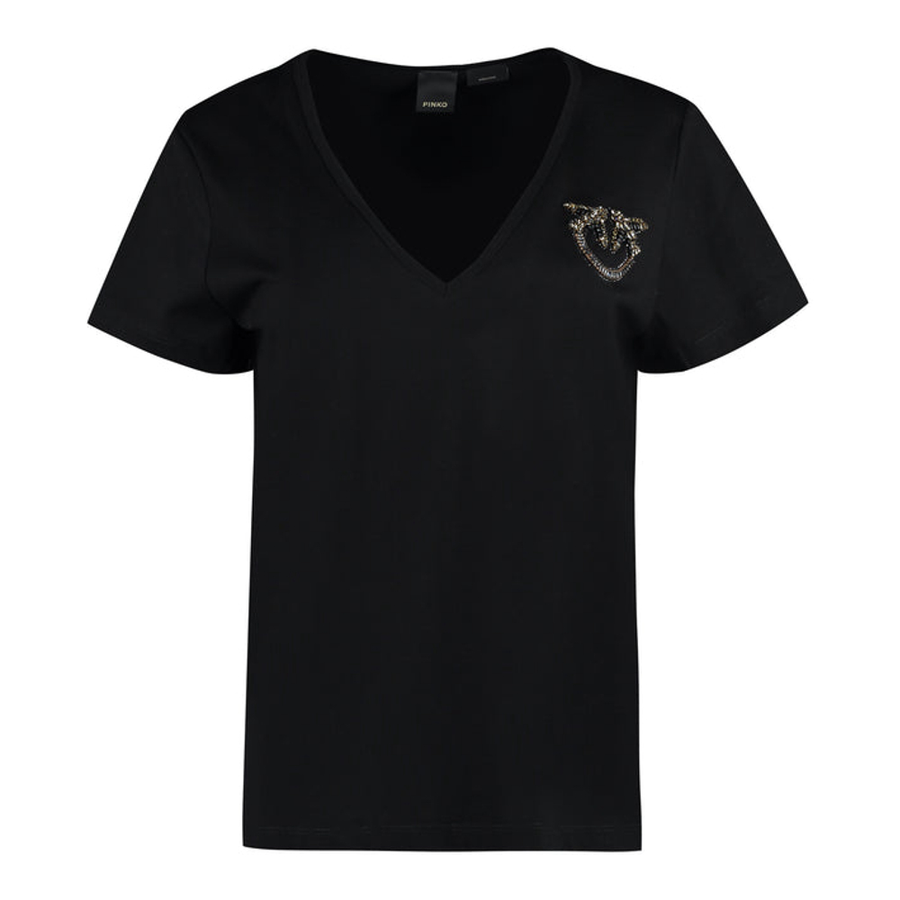 'Embellished' T-Shirt für Damen