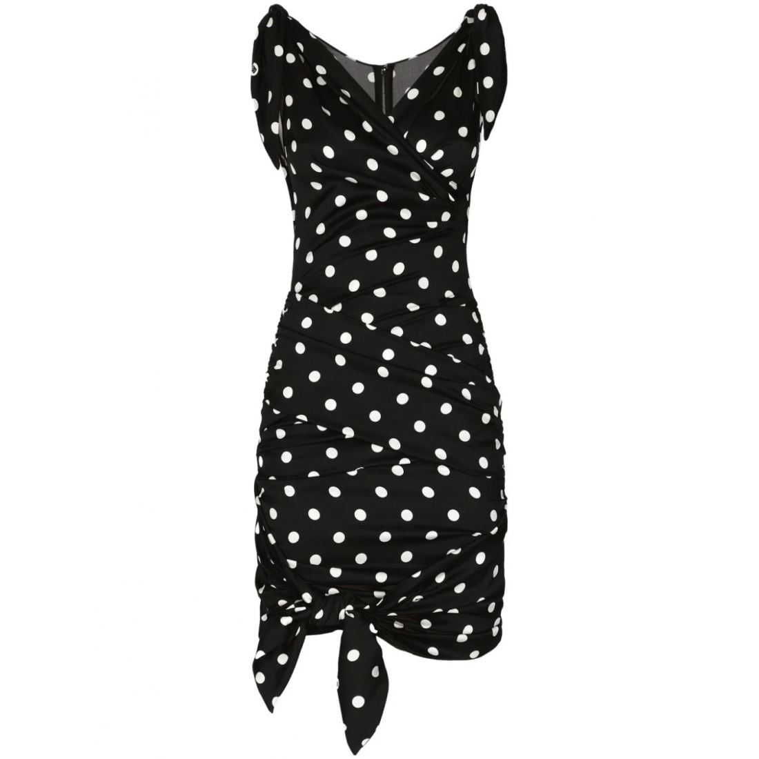 'Polka-Dot Draped' Mini Kleid für Damen