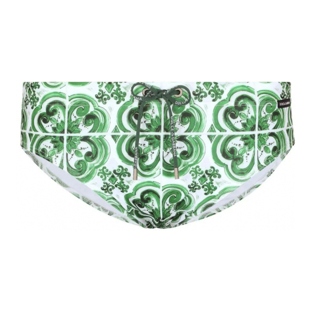 'Majolica-Print' Badehose für Herren