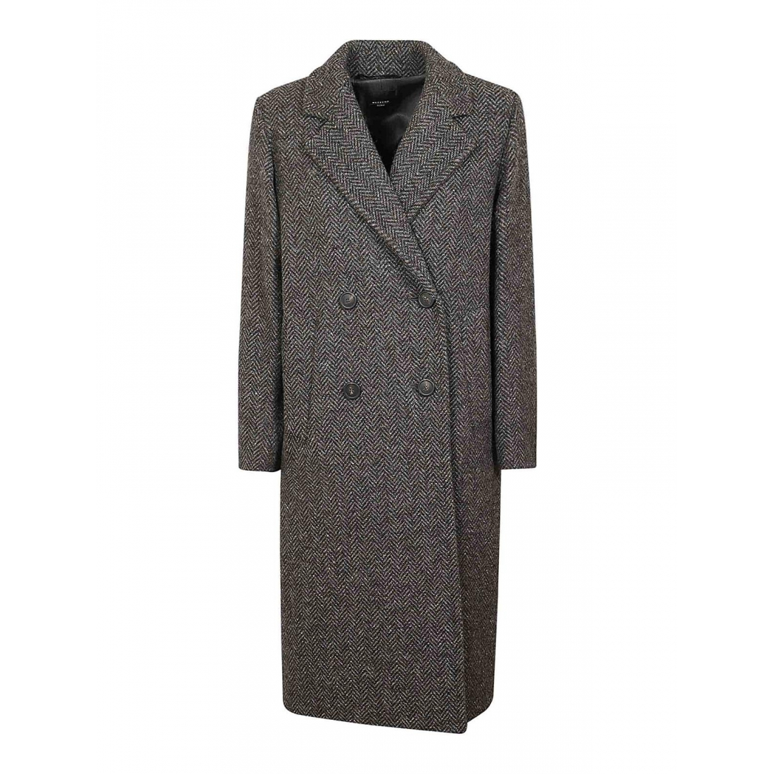 Women's 'Double-Breasted Herringbone Pattern' Coat