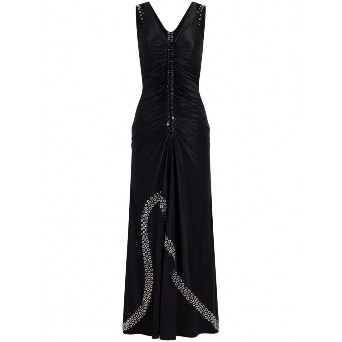 'Eyelet-Detail Ruched' Maxi Kleid für Damen