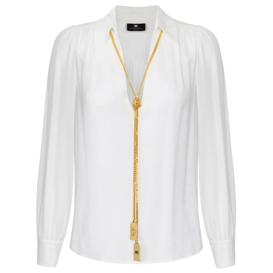 Women's 'Necklace-Appliqué Georgette' Long Sleeve Blouse