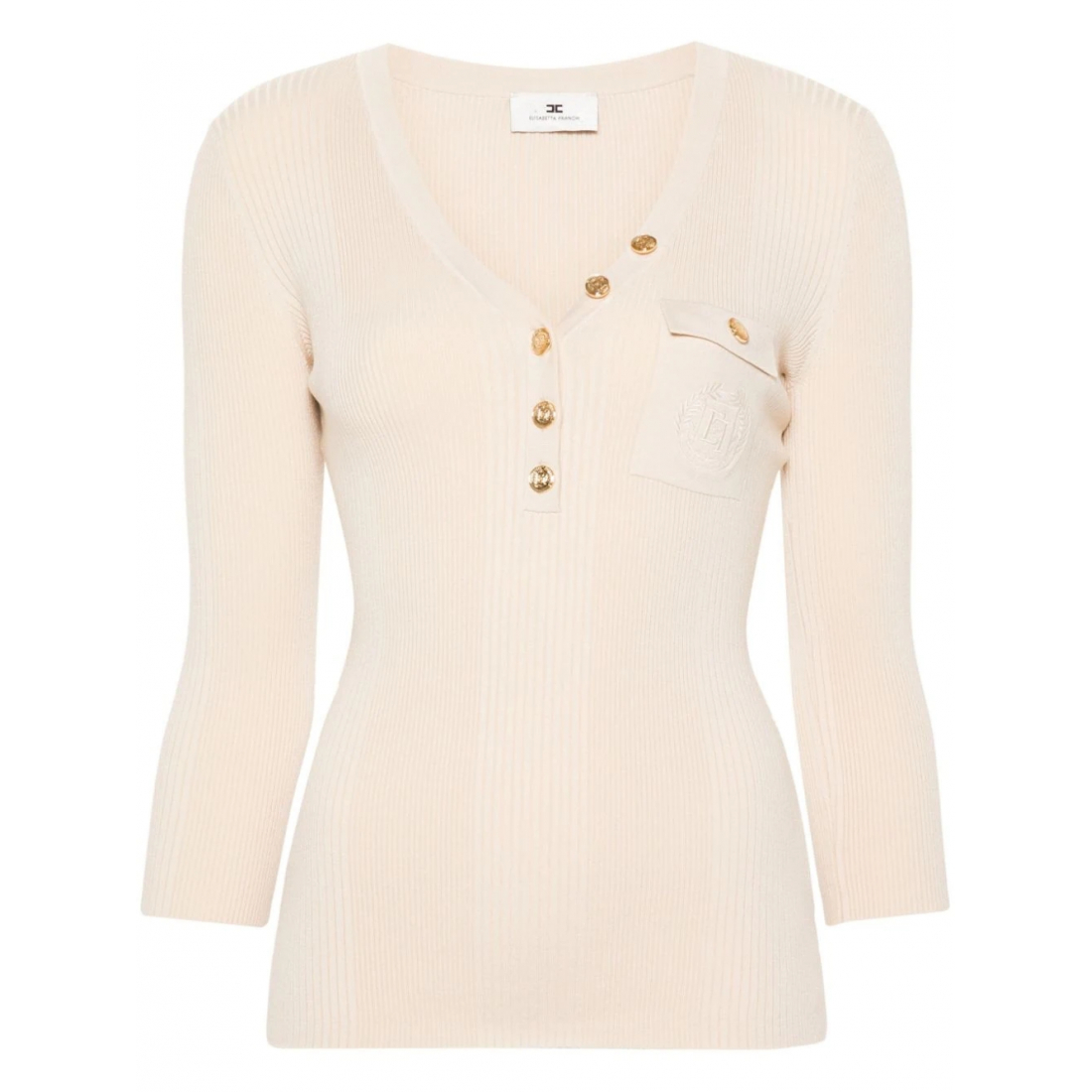 'Logo-Embroidered' 3/4 Arm Top für Damen