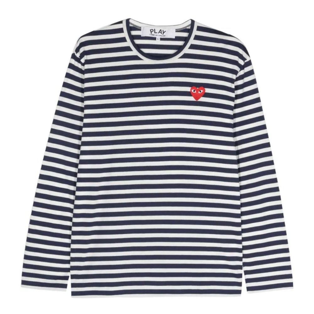 Men's 'Appliqué-Logo Striped' Long-Sleeve T-Shirt