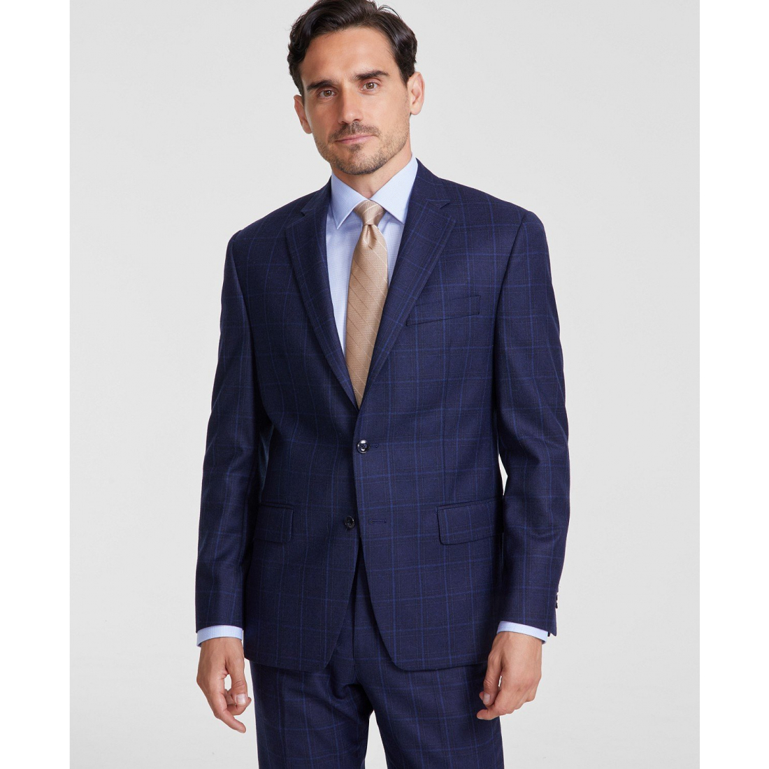 Men's 'Classic-Fit Stretch Plaid Suit Separate' Blazer