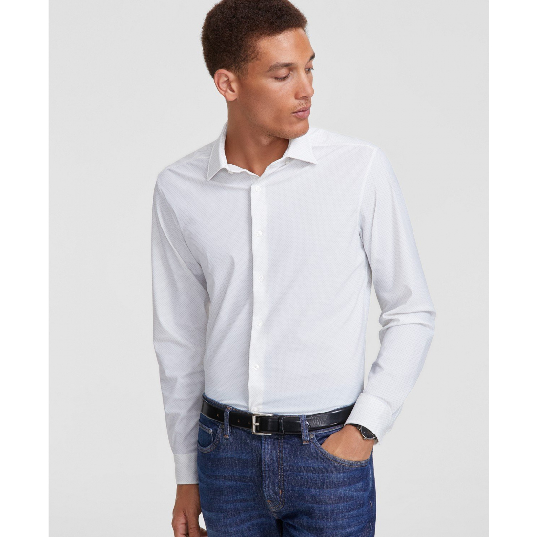 Men's 'Slim Fit Long Sleeve Button-Front Stretch' Shirt