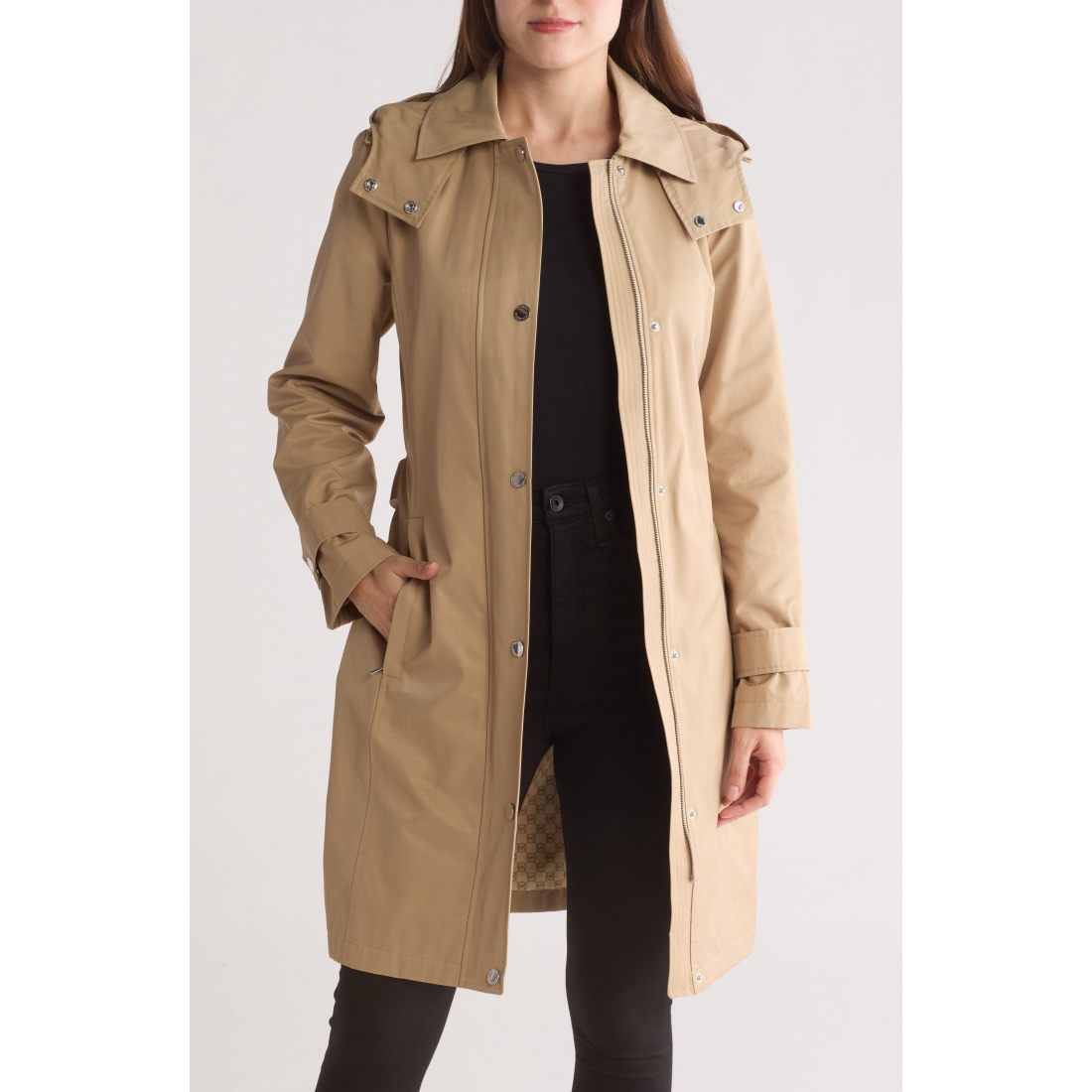 Women's 'Logo' Belted Trench Coat