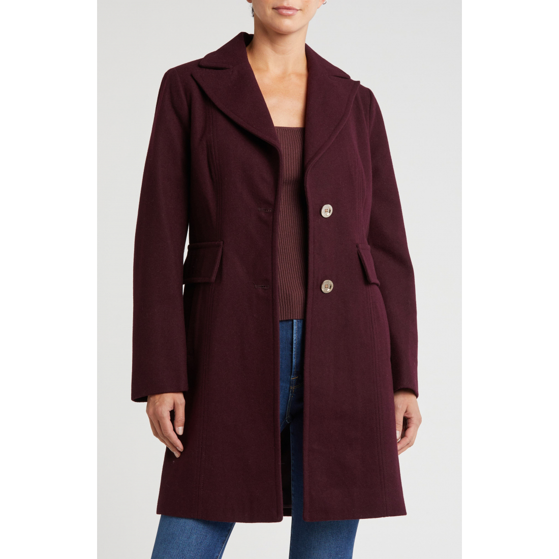 Women's 'Peak Lapel Blend' Coat