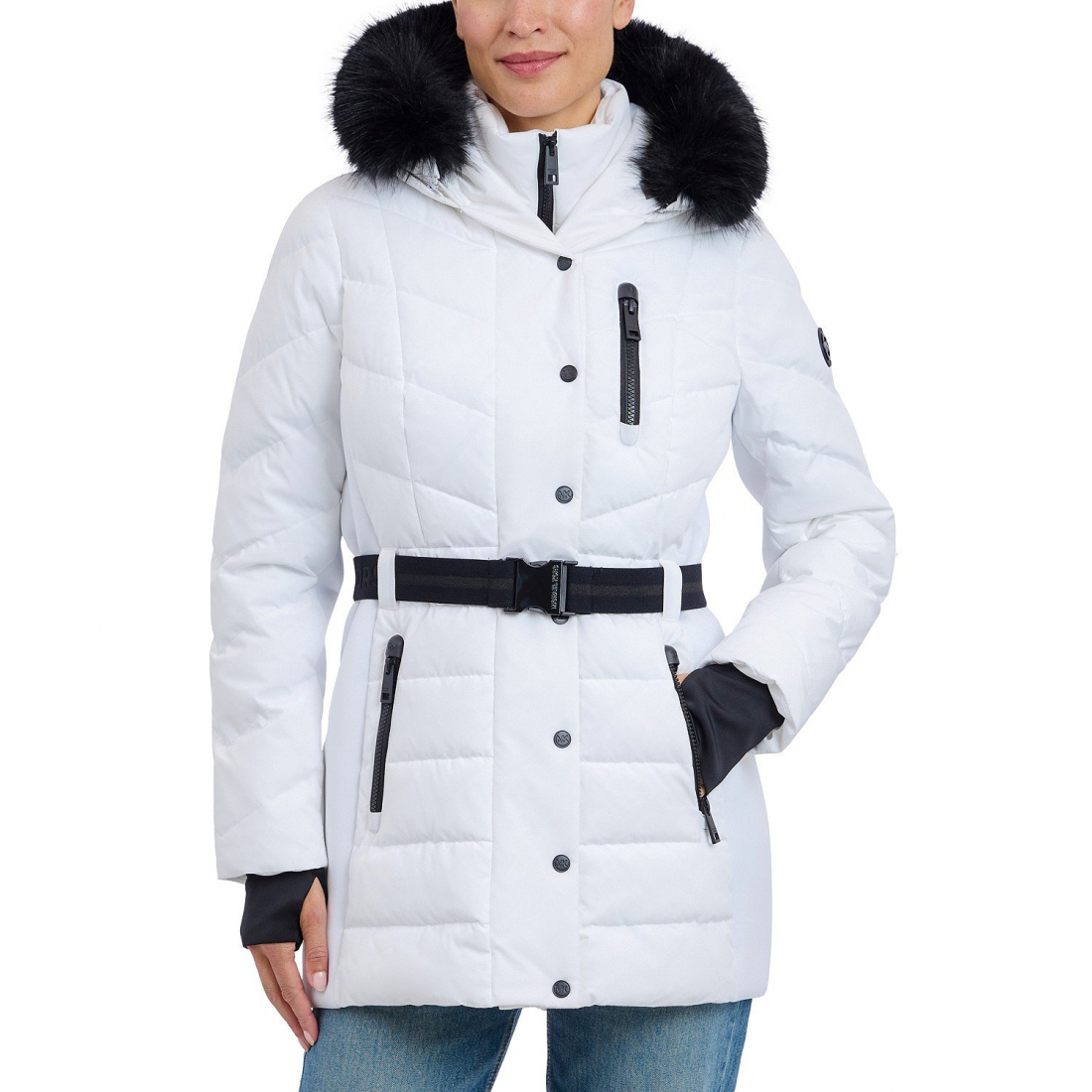 Veste matelassée 'Belted Bibbed Hooded' pour Femmes