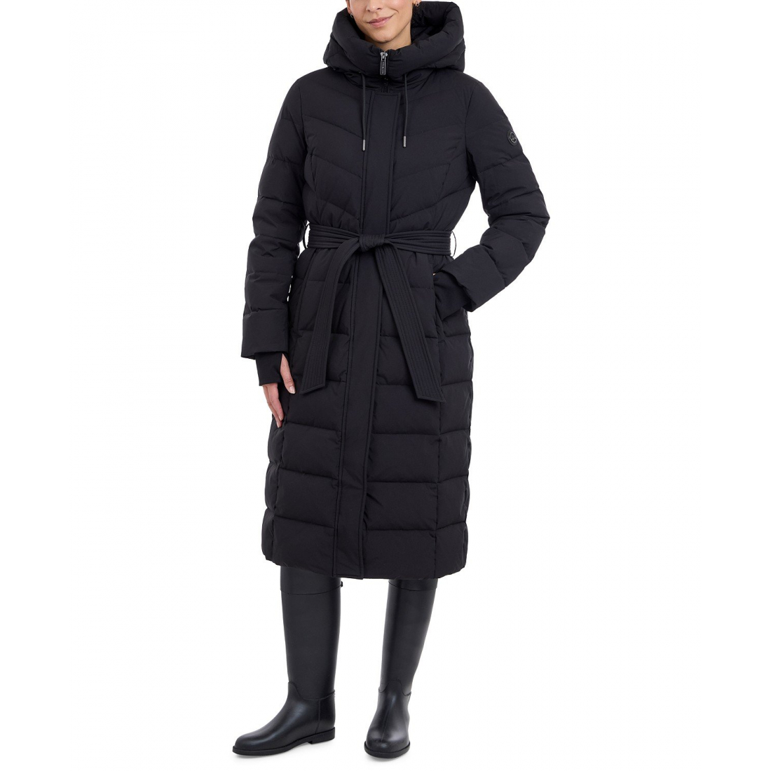 'Hooded Belted Puffer Coat' pour Femmes