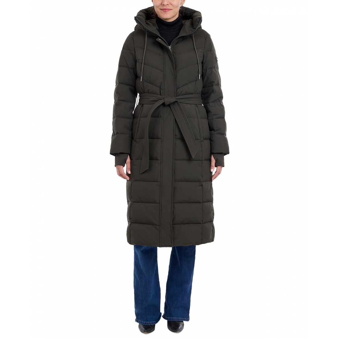 'Hooded Belted Puffer Coat' pour Femmes