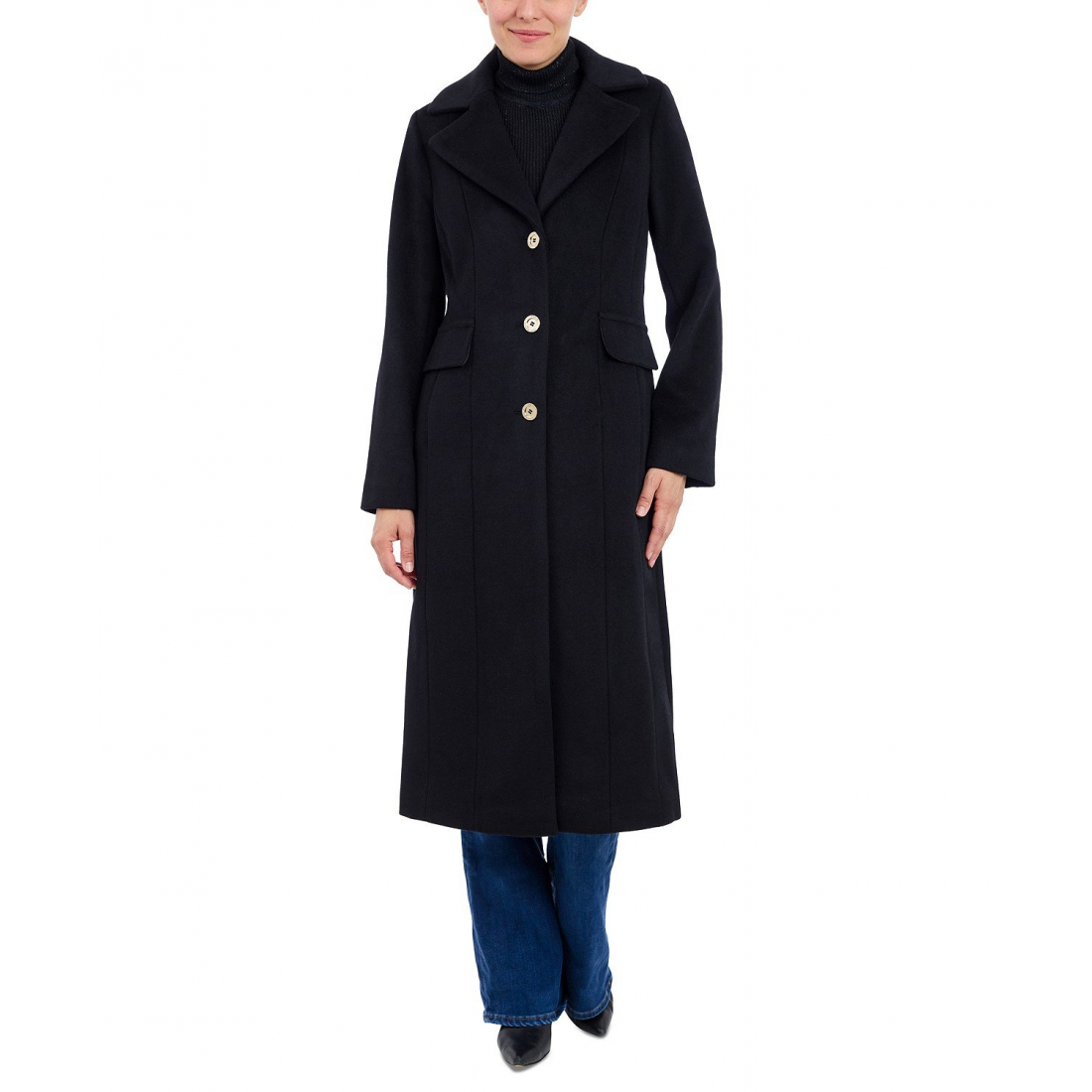 'Single-Breasted Maxi Coat' pour Femmes