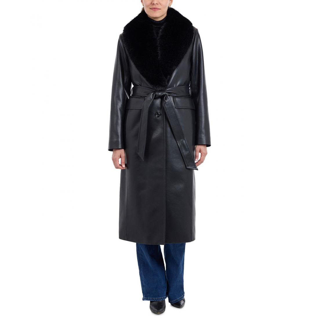 Women's 'Faux-Fur-Trim' Trench Coat