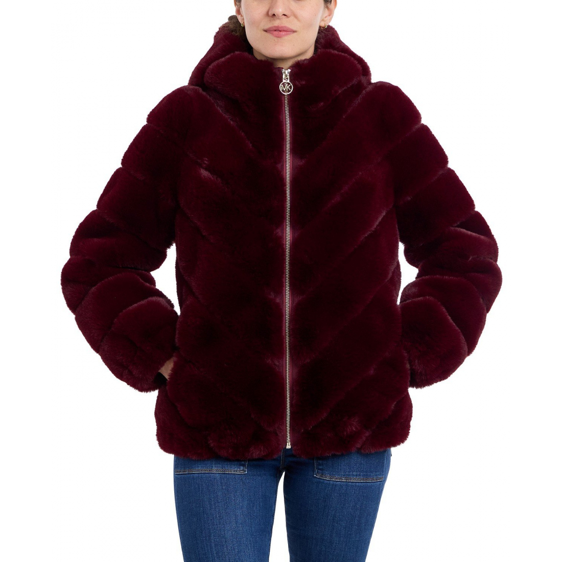 'Hooded Faux-Fur Coat' pour Femmes