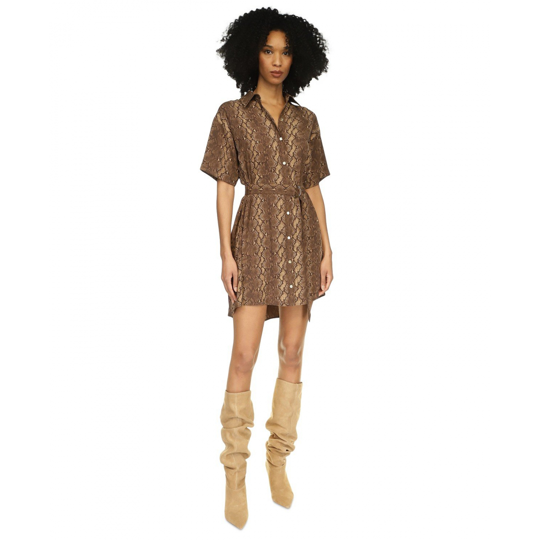 Women's 'Snakeskin-Print Pleated-Back' Shirtdress