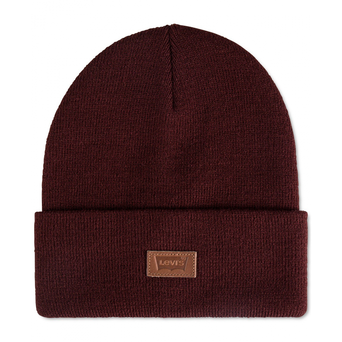 Men's 'All Season Comfy Leather Logo Patch Hero' Beanie