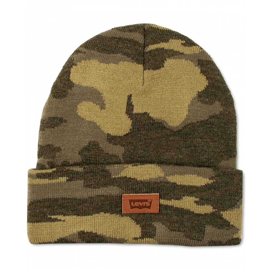 Men's 'All Season Comfy Leather Logo Patch Hero' Beanie