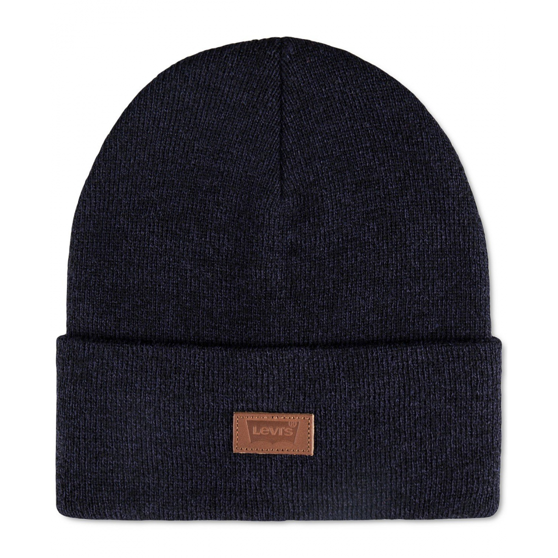 Men's 'All Season Comfy Leather Logo Patch Hero' Beanie