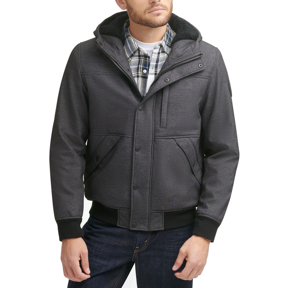 Men's 'Soft Shell Sherpa Lined Hooded' Jacket