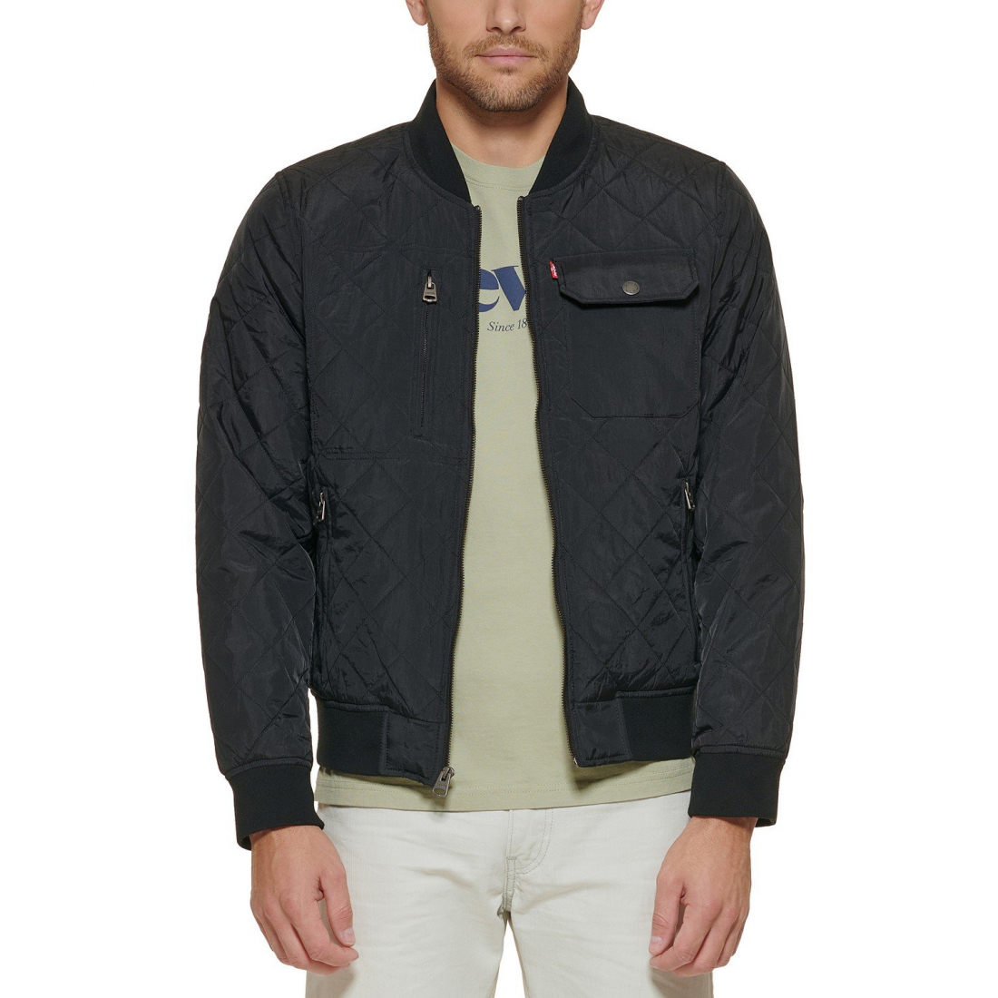 Men's 'Regular-Fit Diamond-Quilted' Bomber Jacket