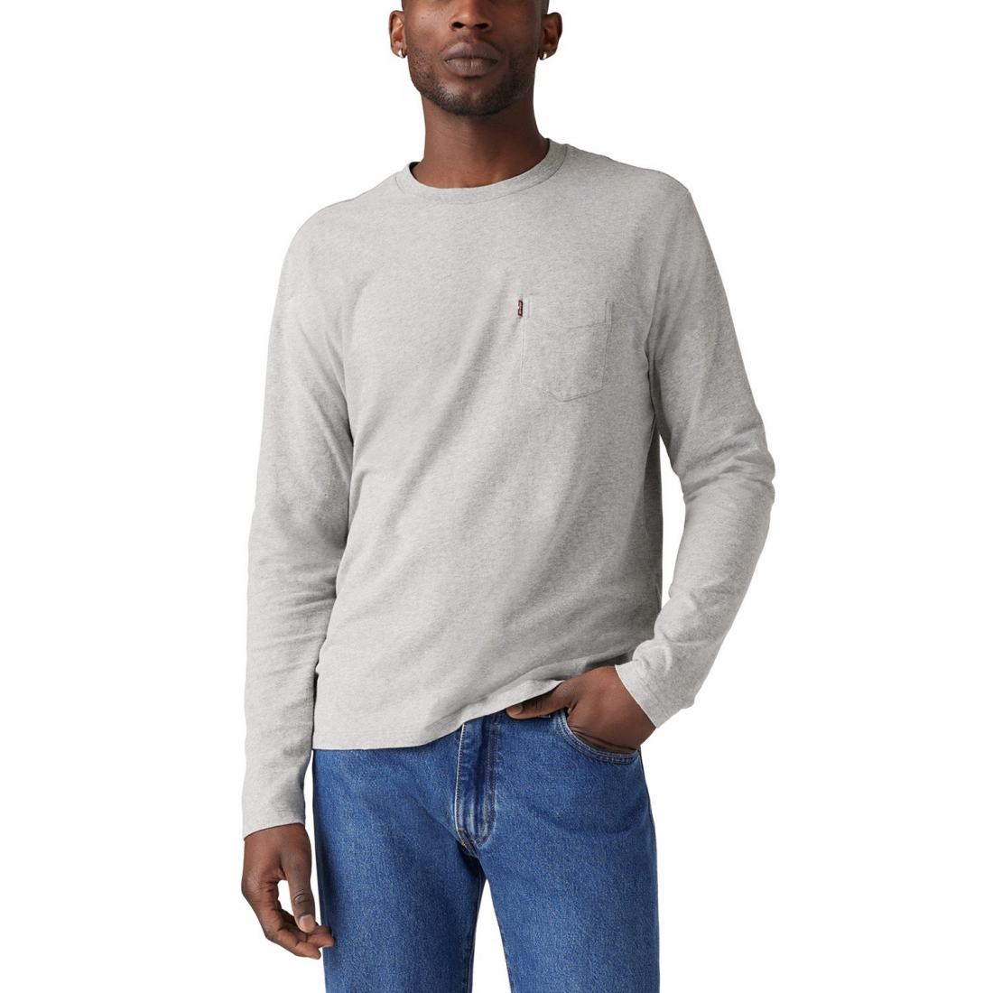 Men's 'Long Sleeve Crewneck Pocket' T-Shirt