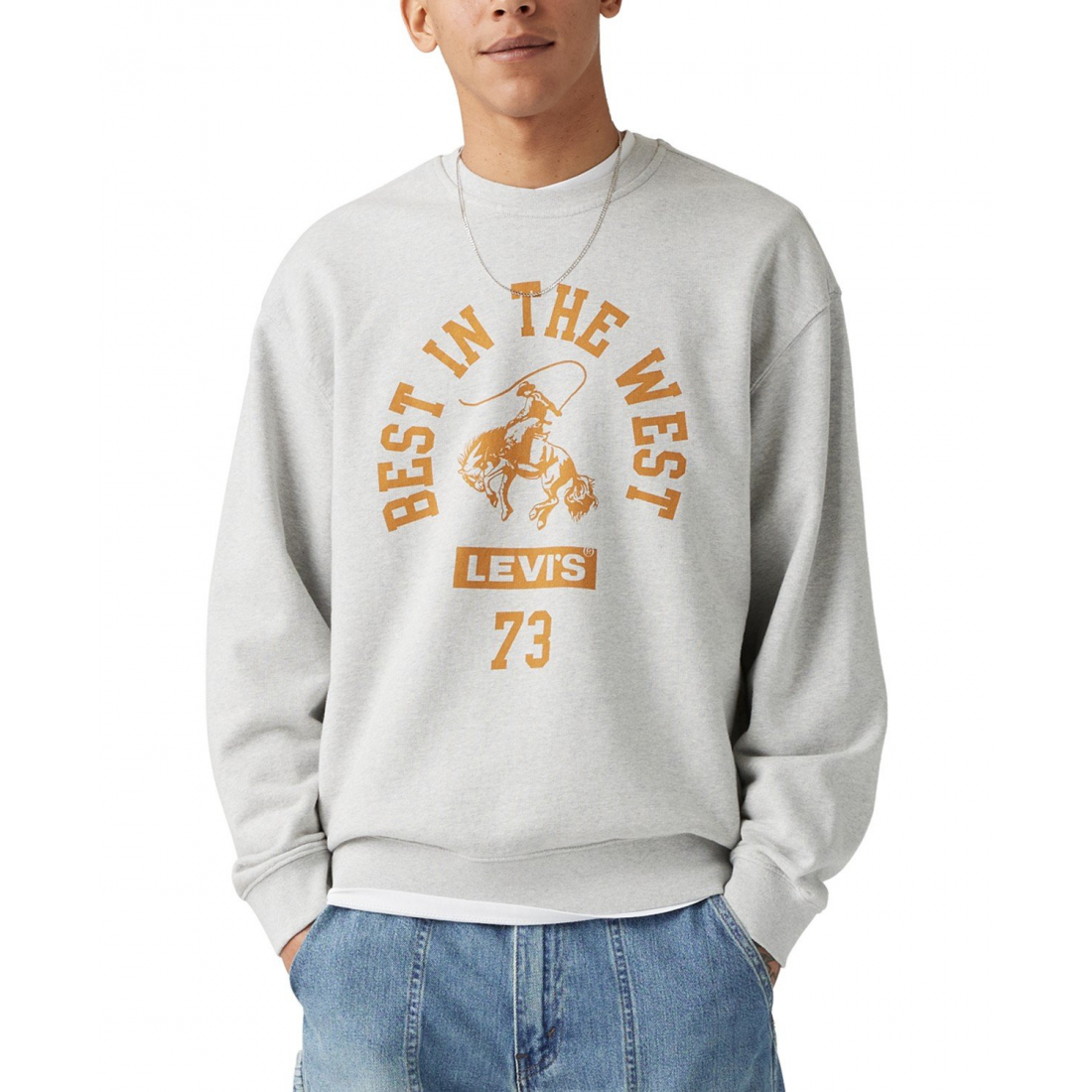 Sweatshirt 'Relaxed Fit Long Sleeve Logo Graphic' pour Hommes