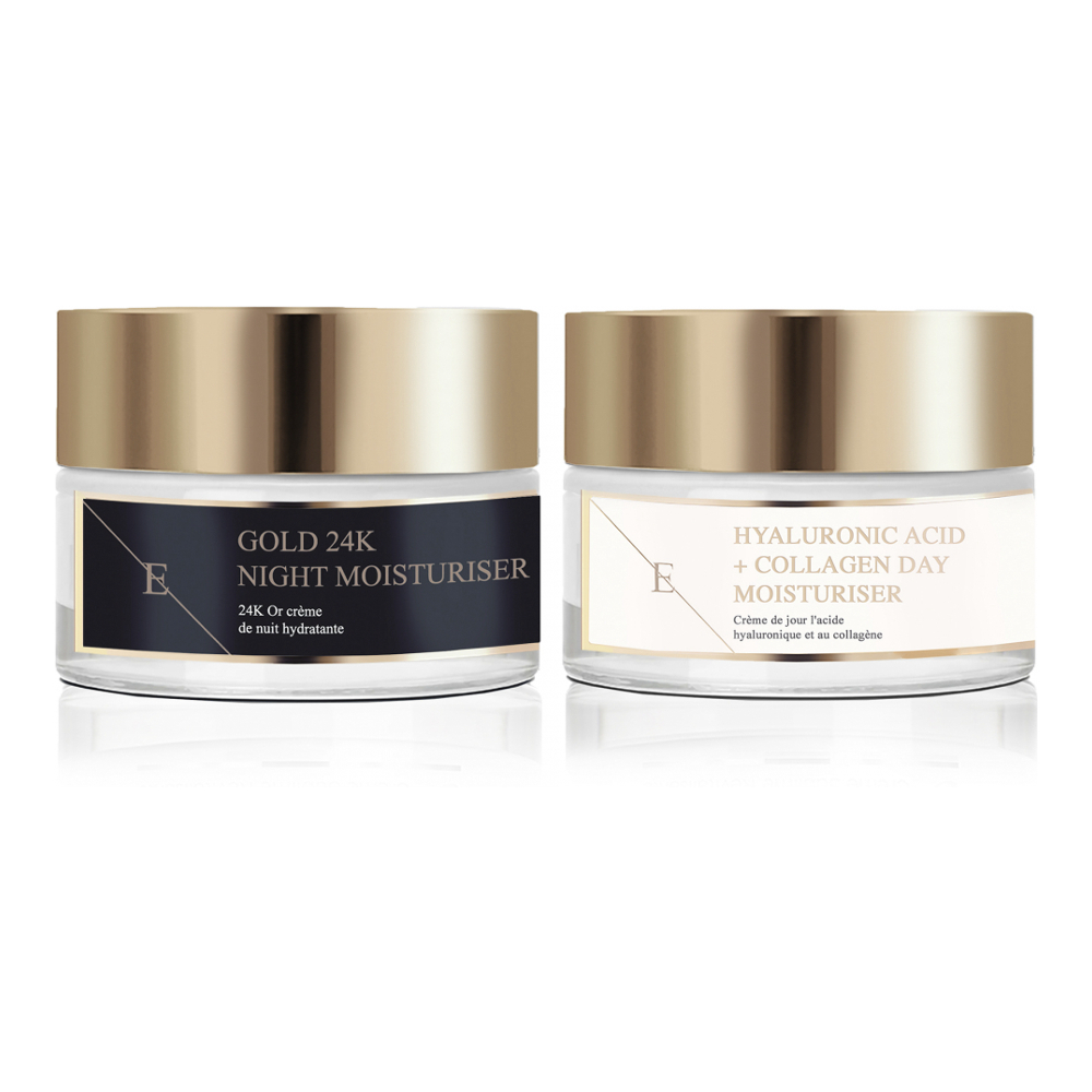 '24K Gold + Hyaluronic Acid & Collagen' Gesichtspflegeset - 2 Stücke