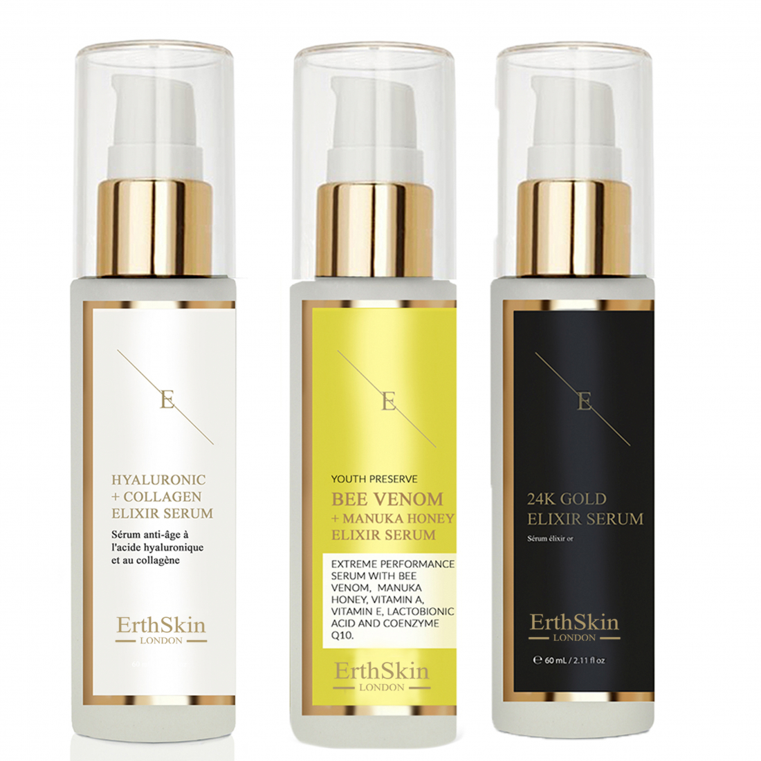 Coffret de soins du visage 'Bee Venom + Manuka Honey + Hyaluronic Acid & Collagen + 24K Gold' - 3 Pièces