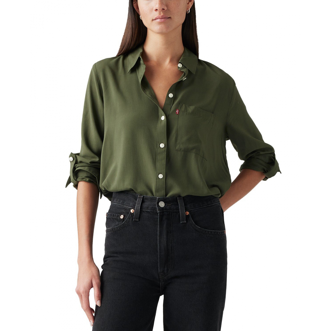 'Darlene Collared Button-Front' Hemd für Damen