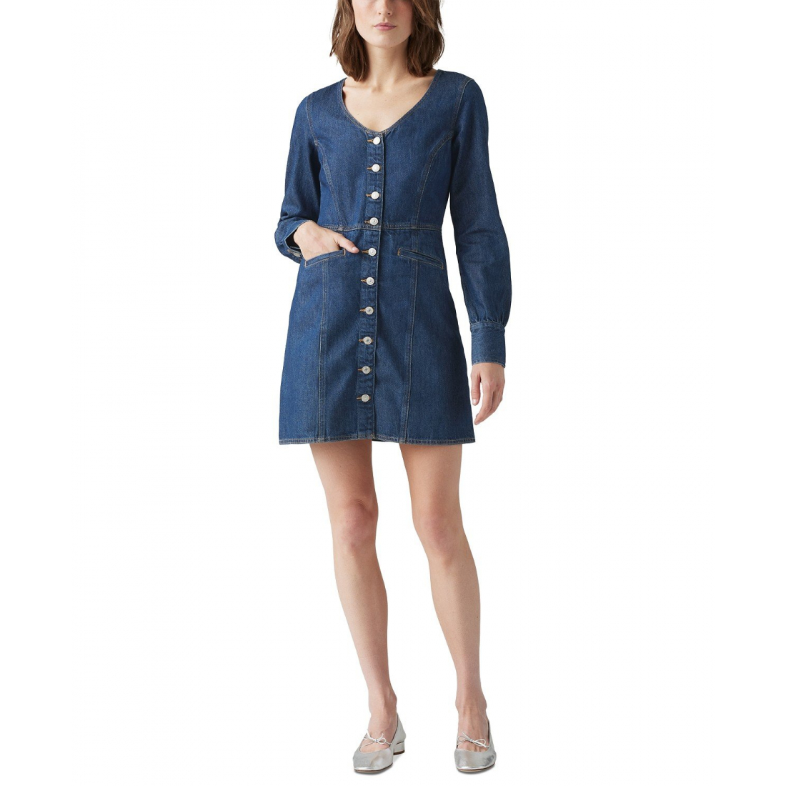 Robe A-line 'Monroe Cotton Denim Button-Front' pour Femmes