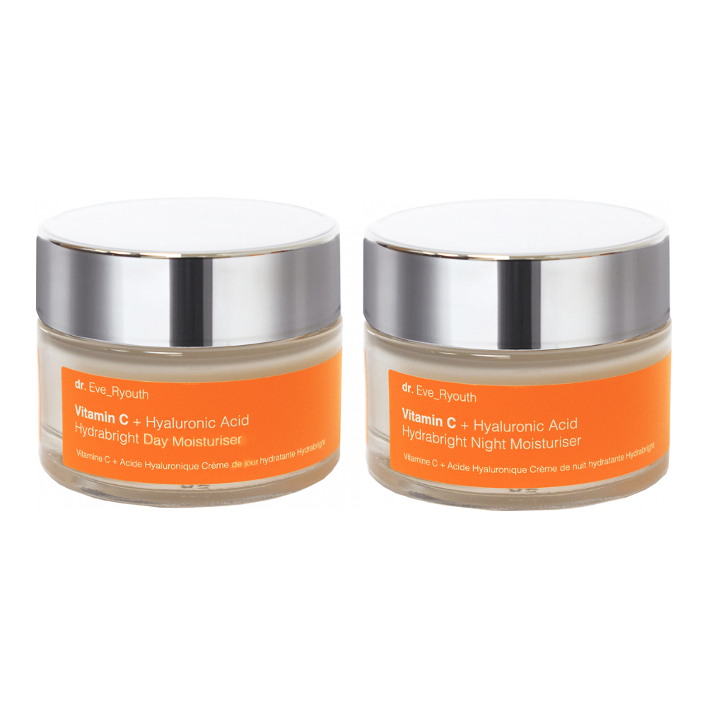 'Vitamin C + Hyaluronic Acid Hydrabright' Day Moisturiser, Night Moisturiser - 2 Pieces